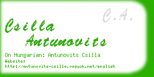 csilla antunovits business card